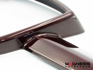 FIAT 500 ABARTH Front Emblem Cover - Carbon Fiber - Dark Red Candy